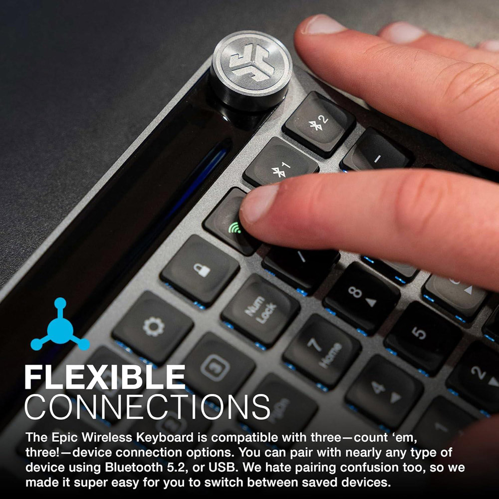 Jlab Wireless Bluetooth Epic Keyboard and Jbuds Mouse Bundle Image 3