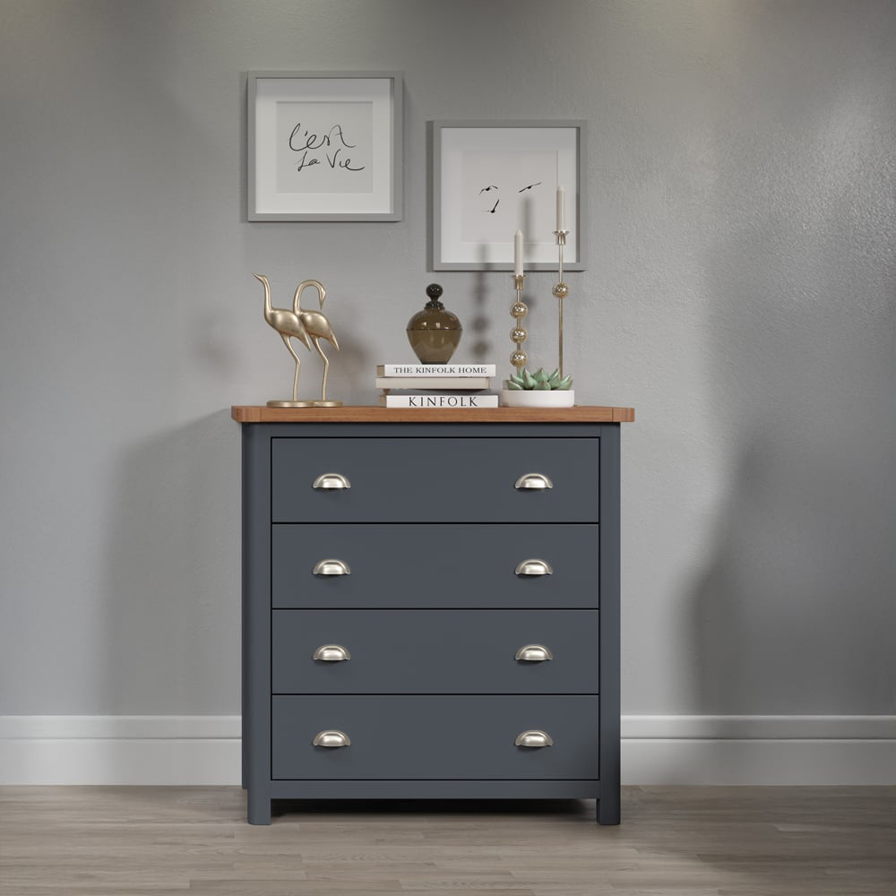 Core Products Dunkeld 4 Drawer Midnight Blue Chest of Drawers Image 4