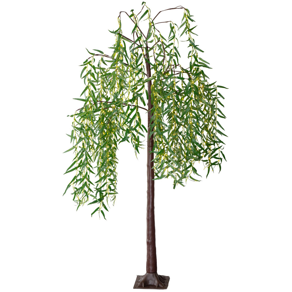 Samuel Alexander 384 Warm White LED Tall Pre-Lit Artificial Christmas Willow Tree 7ft Image 1