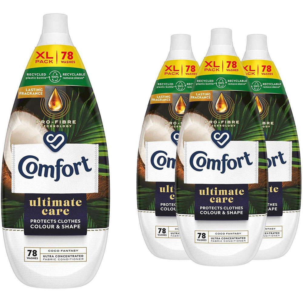 Comfort Ultimate Care Coco Fantasy Concentrated Fabric Conditioner 78 Washes 1.18L 4 Pack Image 1