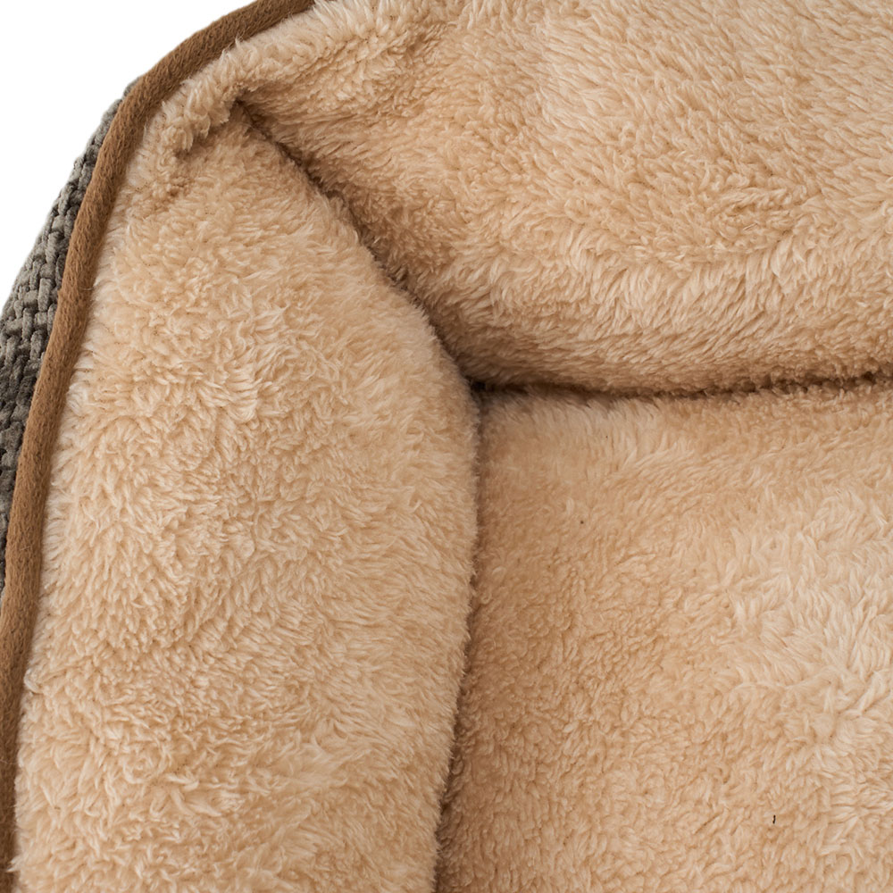 H&O Direct 70cm Brown Ultra Soft Chenille Dog Bed with Anti-Slip Bottom Image 4