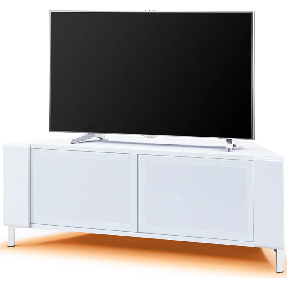 MDA Designs Corvus 2 Door White TV Cabinet with LED Lighting Image 6
