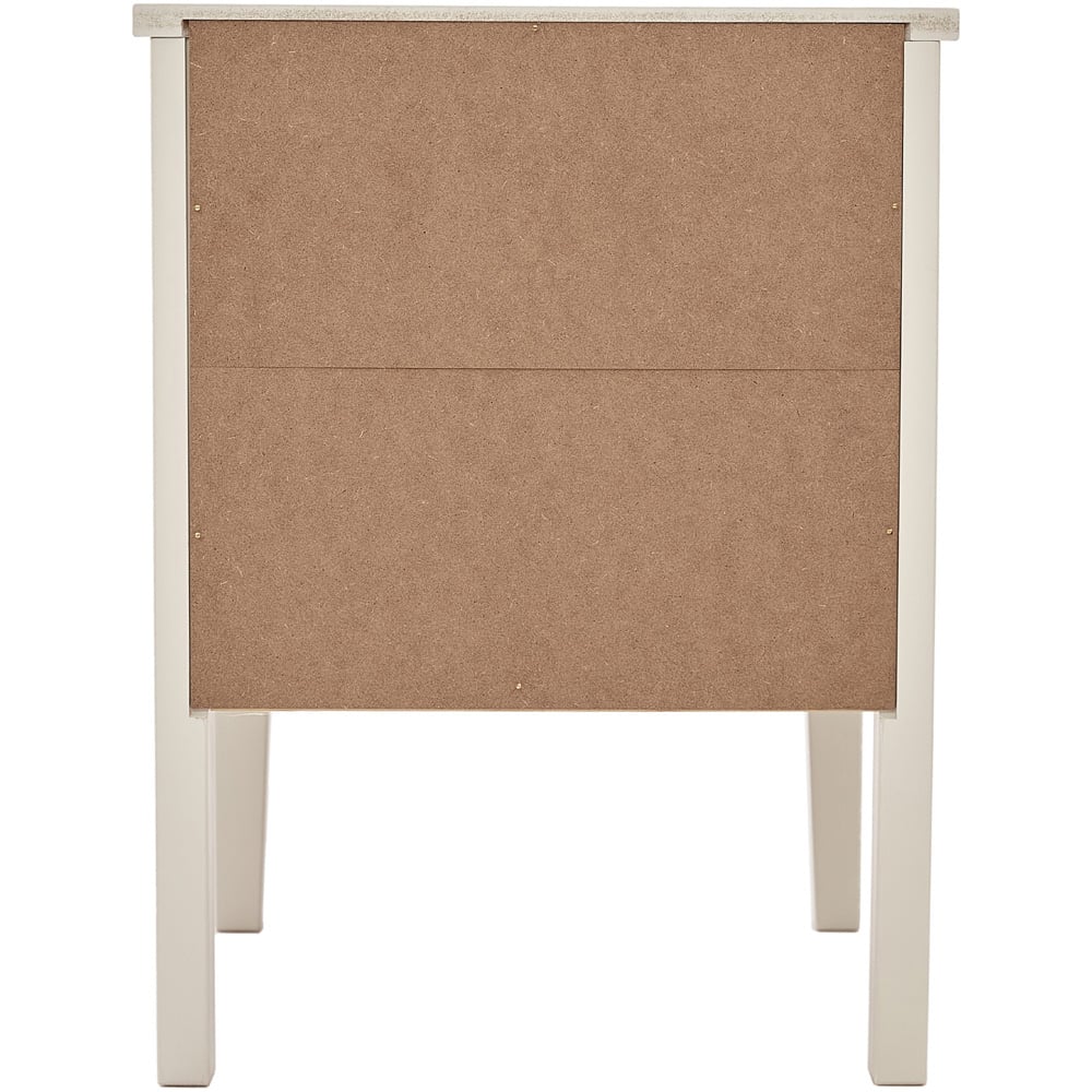 Palau 2 Drawer White Bedside Table Image 4