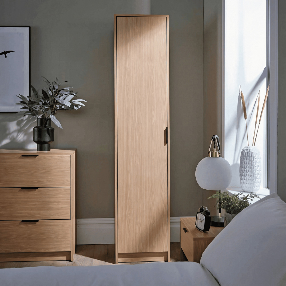 Home Source Phoenix Single Door Oak Wardrobe Image 8