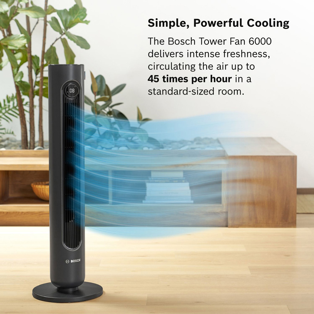 Bosch 6000 Black Oscillating Tower Fan with Remote Control Image 2