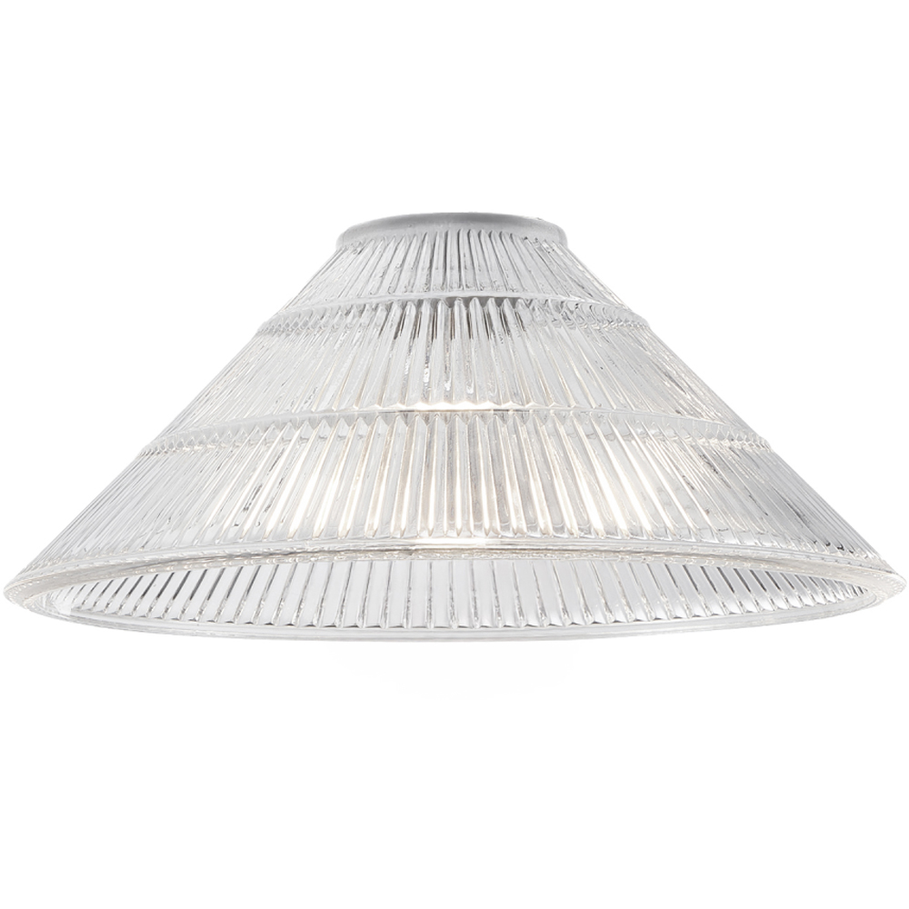 Happy Homewares Ridged Cone Shape Glass Pendant Shade Image 3