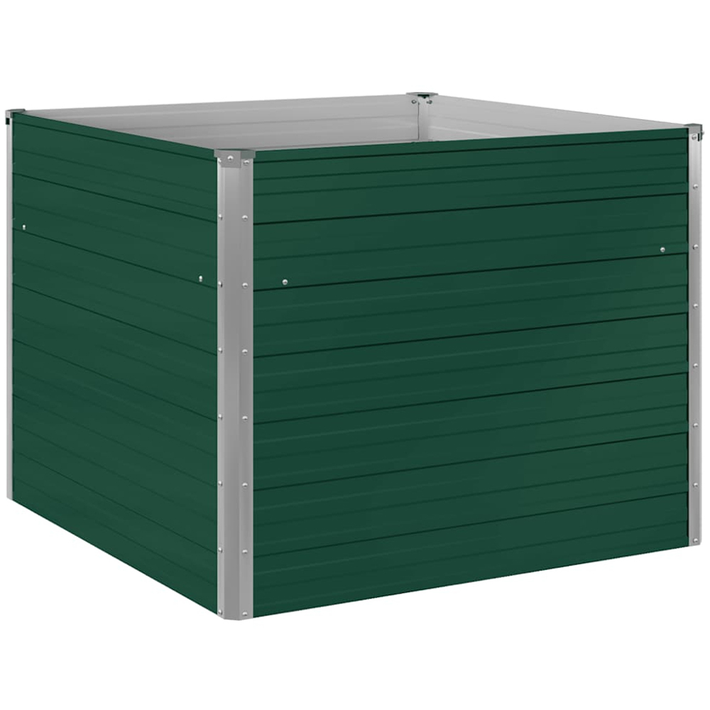 vidaXL Green Galvanised Steel Raised Garden Bed 77 x 100 x 100cm Image 1