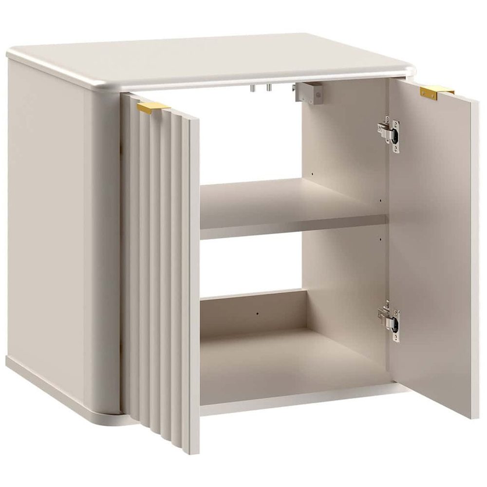 Impact Furniture Oren 2 Door Cashmere Beige Fluted Wall Hung Under Sink Vanity Unit 600mm Image 6