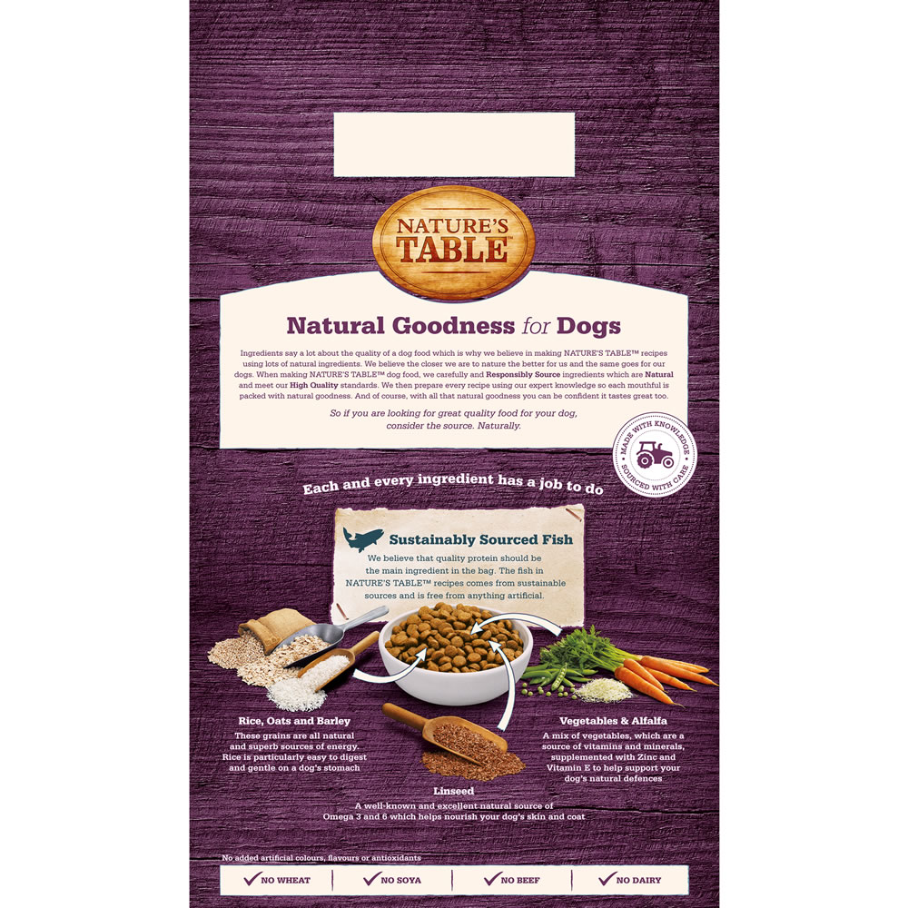 Nature's Table Fish with Rice & Vegetables        Complete Dog Food 2kg Image 3