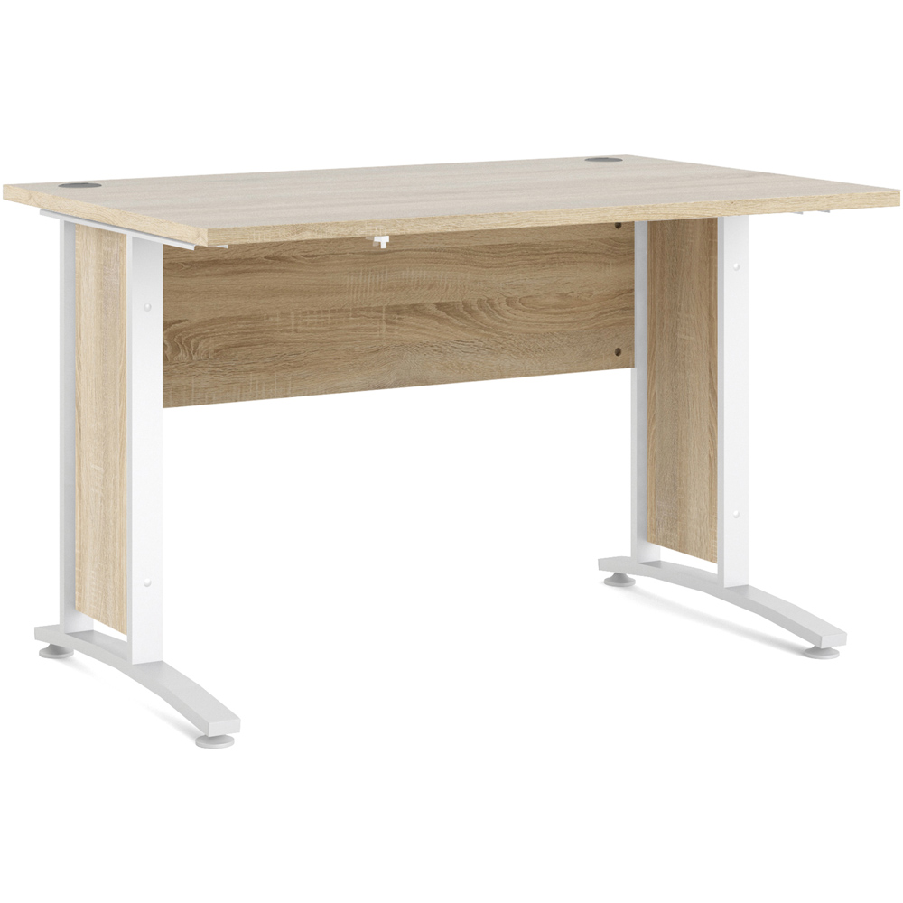 Florence Wooden and Steel 120cm Desk Oak and White Image 2
