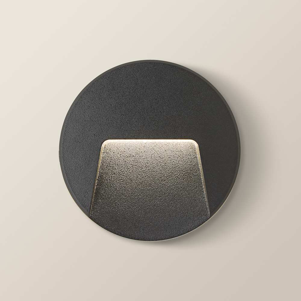ValueLights Sam Matte Black Circle LED Outdoor Wall Light Image 4