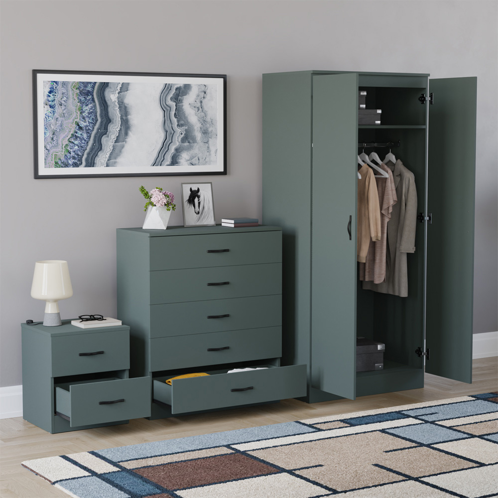 VIDA DESIGNS Riano Green 3 Piece Bedroom Furniture Set Image 5