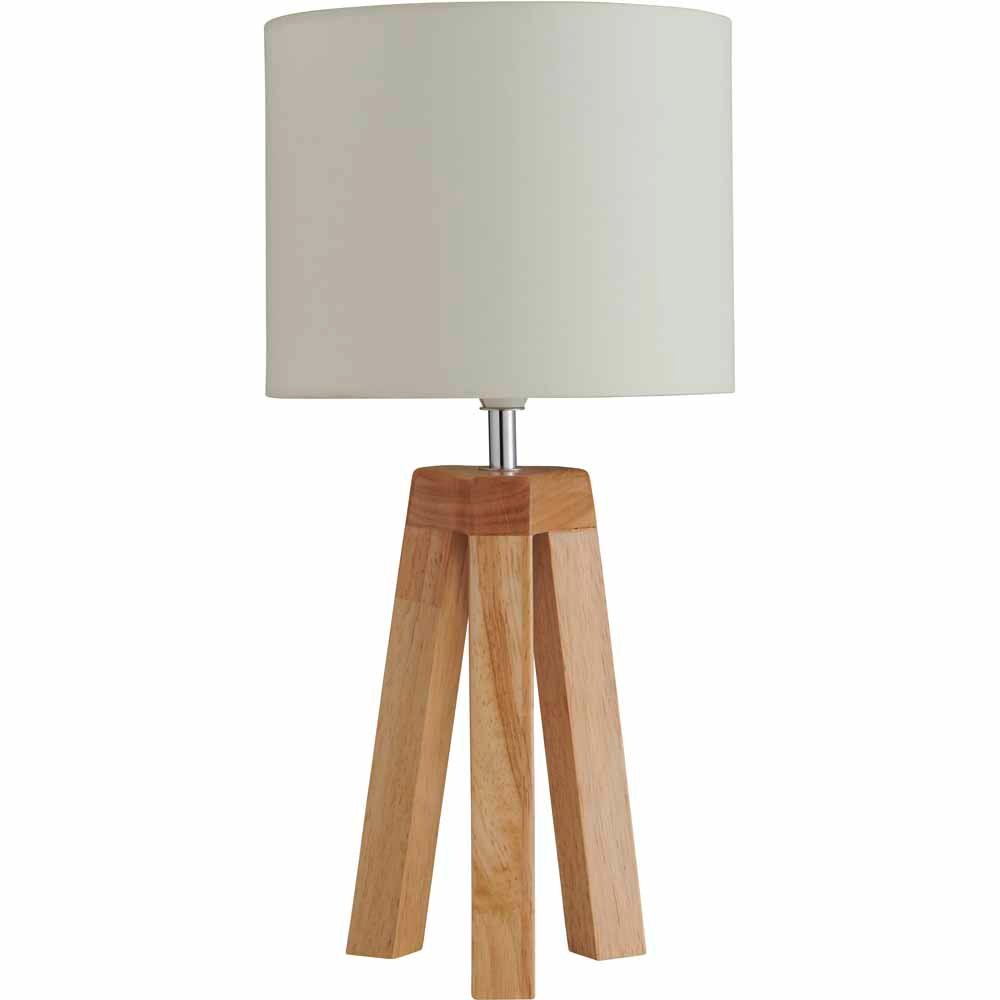 Wilko Natural Tripod Table Lamp Image 1