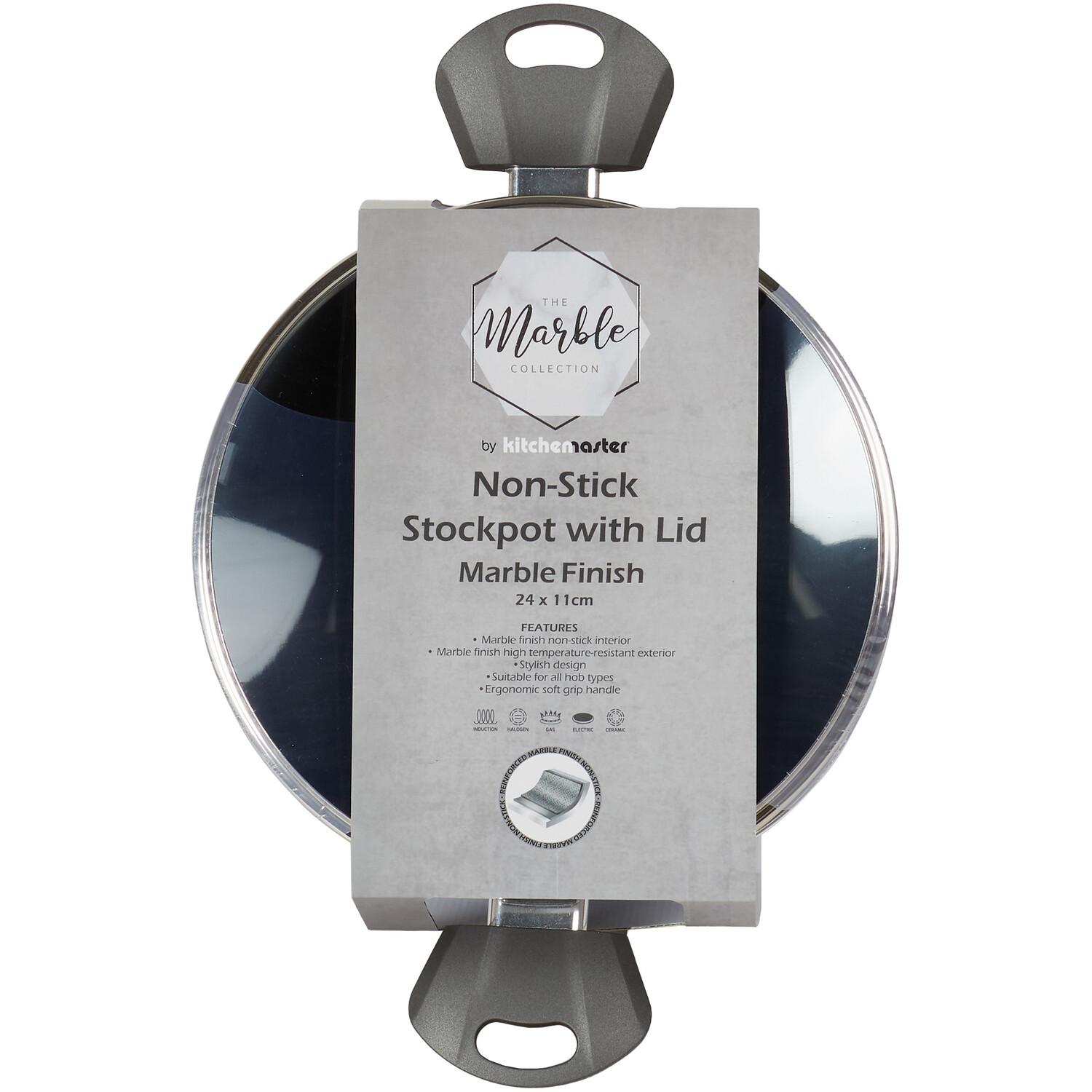 Marble Finish Stockpot - Black Image 3