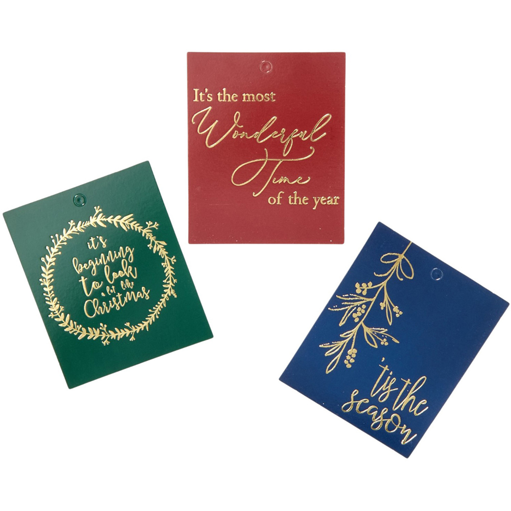 Pack of 12 Embossed Christmas Gift Tags Image 3