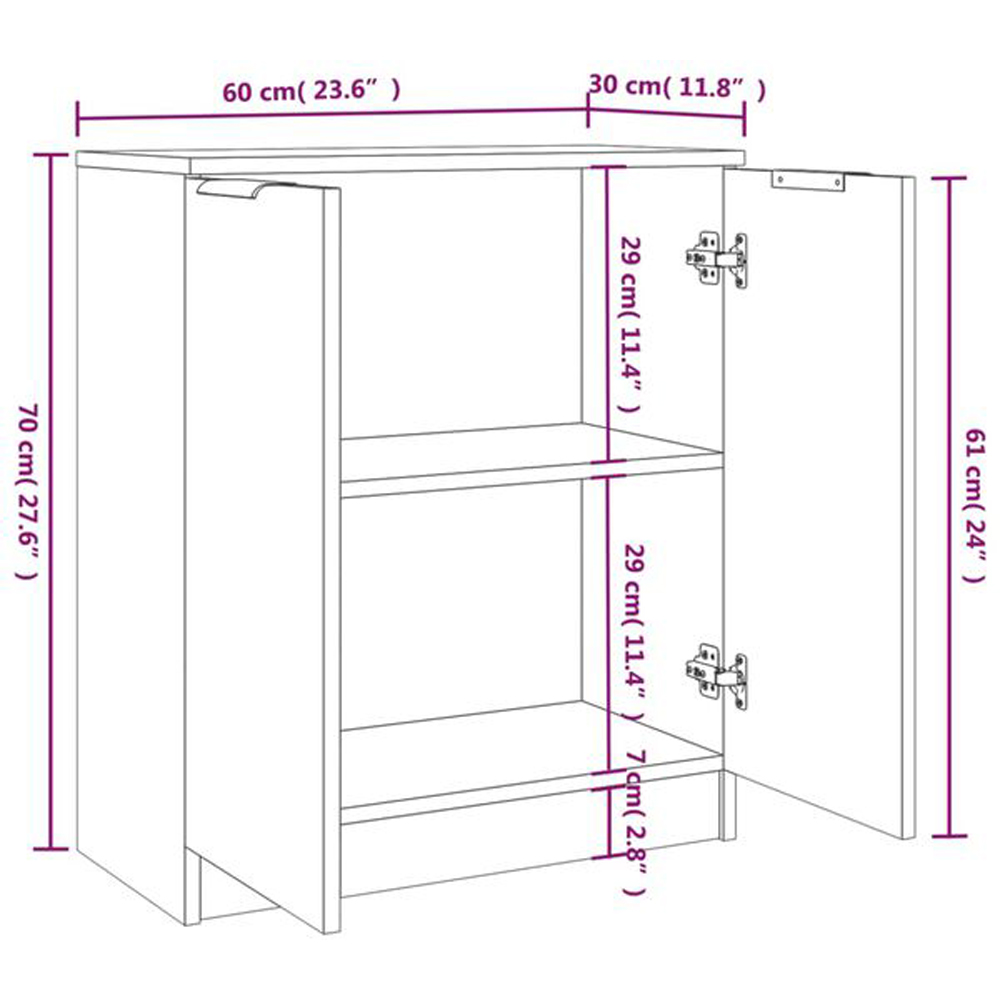vidaXL 2 Door White Sideboard Set of 2 Image 6