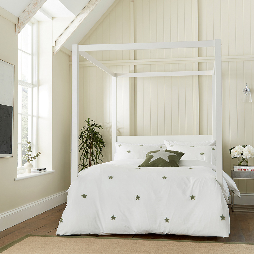 Helena Springfield Tufted Star King Size Green Reversible Duvet Set Image 7