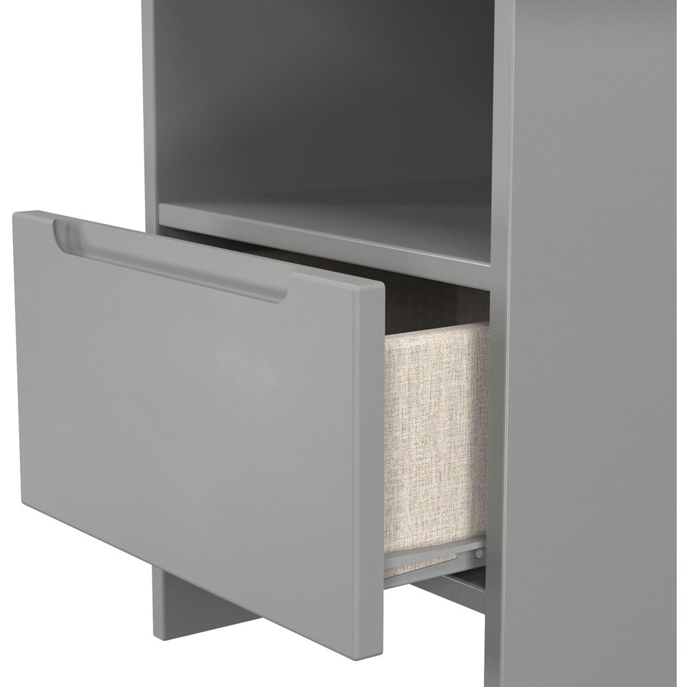 Crowndale Milan Single Drawer Single Shelf Dusk Grey Lamp Table Ready Assembled Image 6