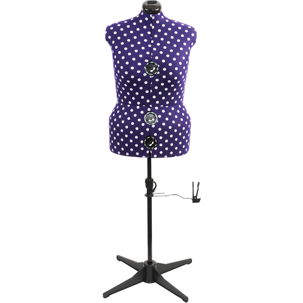 Sewing Online 5906C Purple Polka Adjustable 8-Part Dressmakers Dummy with Hem Marker Large Image 2
