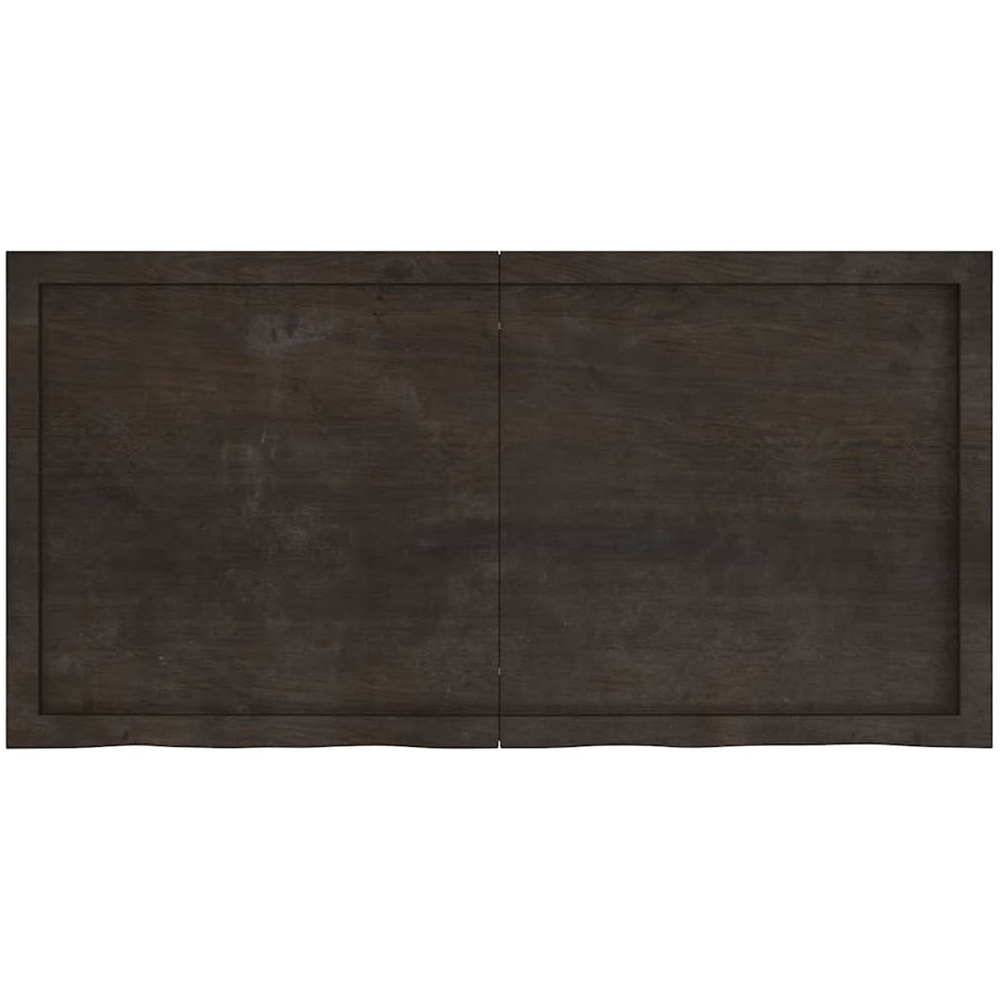 vidaXL 120cm Dark Brown Treated Solid Oak Wood Floating Wall Shelf Image 3