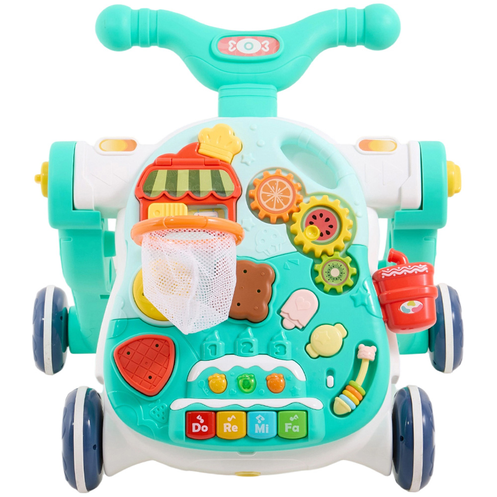 H&O Direct 4-in-1 Green Baby Walker and Activity Centre with Music Image 2