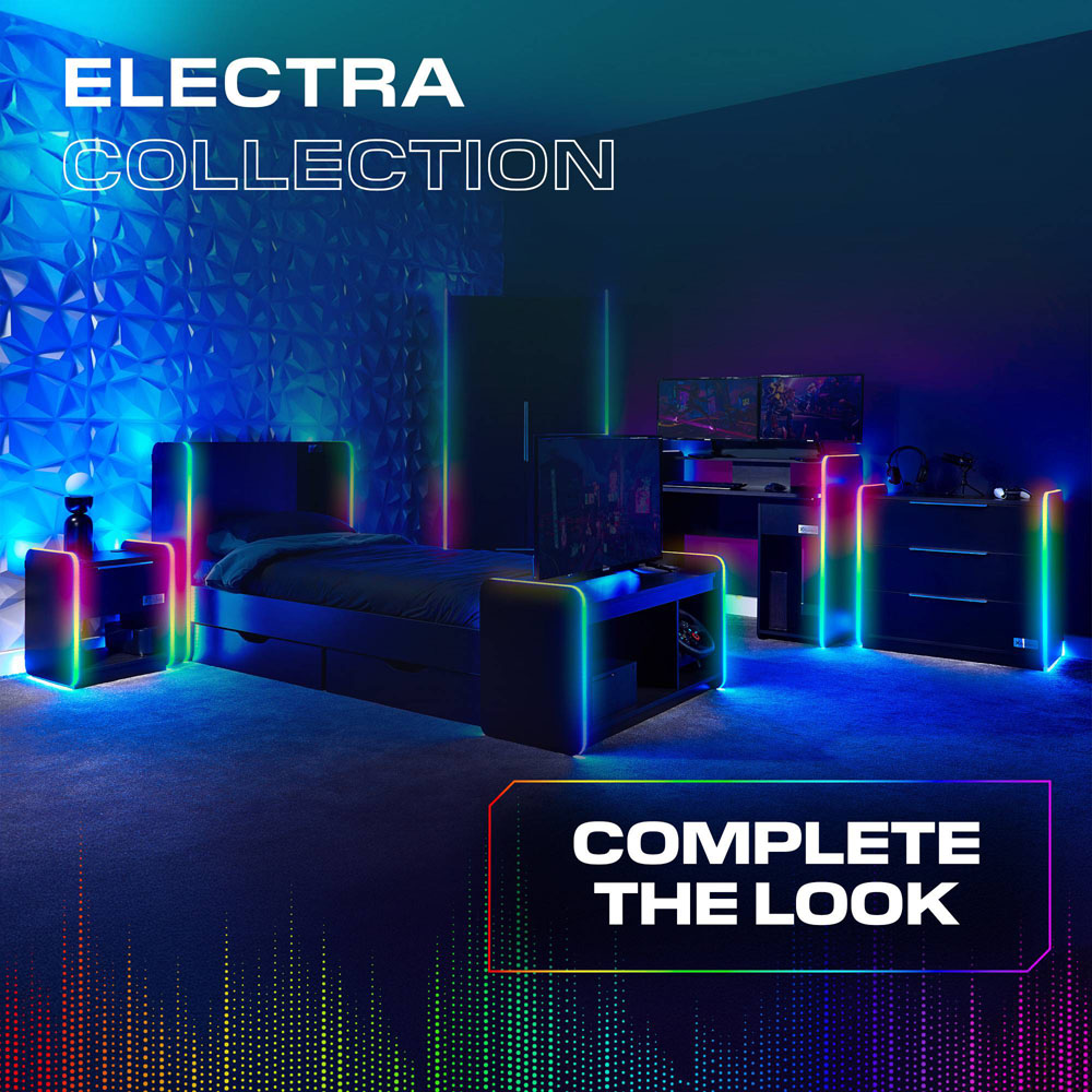 X Rocker Electra 2 Shelf Black TV Media Unit with App Controlled LED Lights Image 7