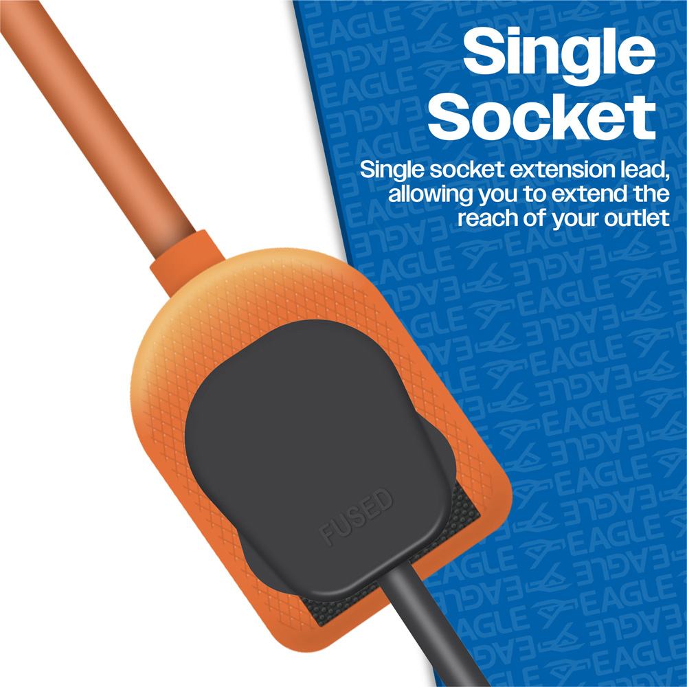 Eagle 1-Gang 13A H Frame Extension Cable 10m Image 3