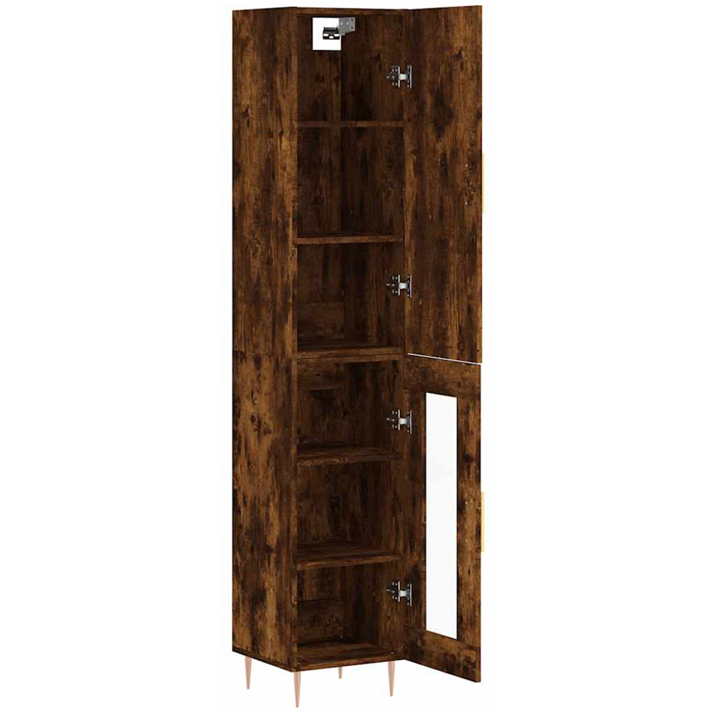 vidaXL 2 Door Smoked Oak Highboard Image 4