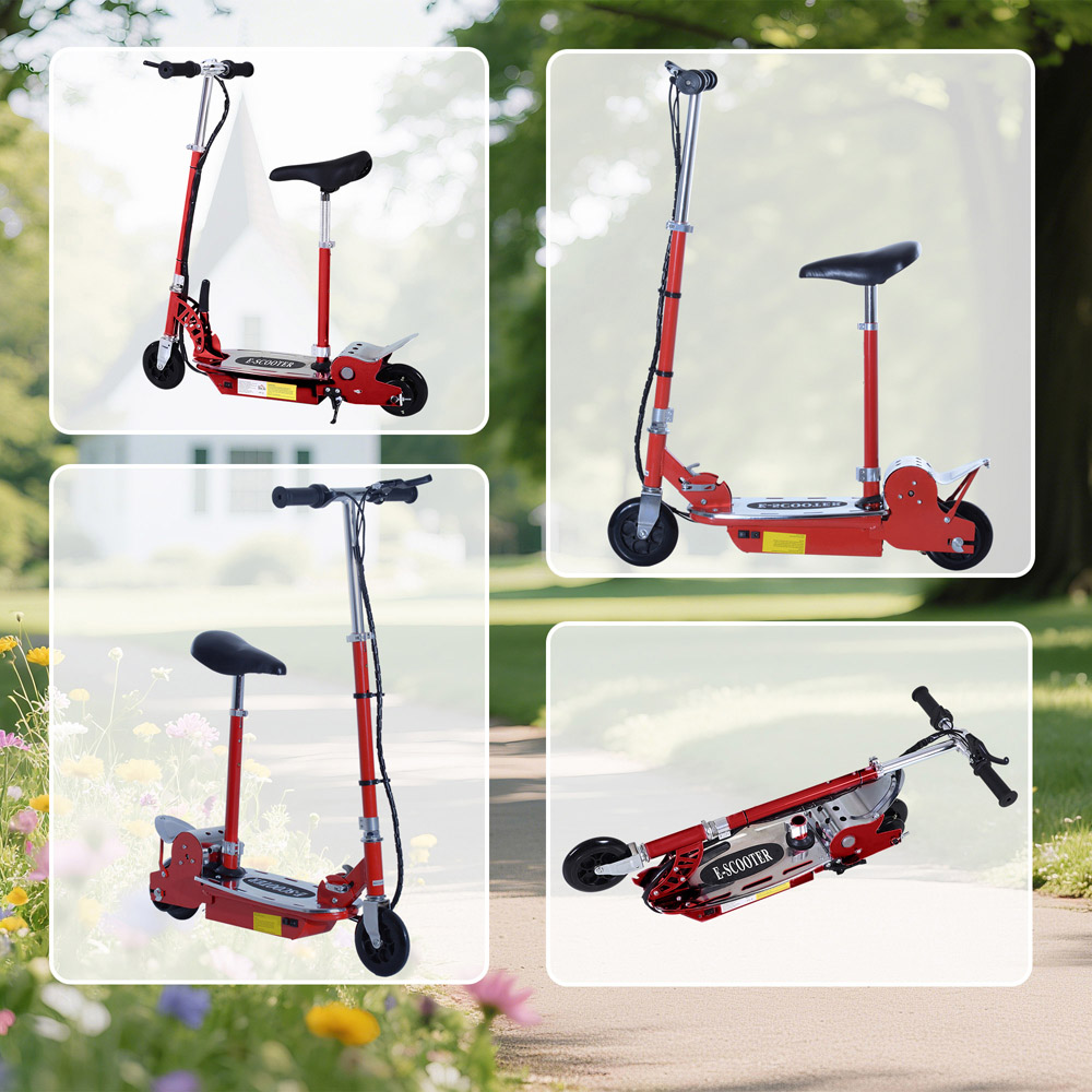 Tommy Toys Red Adjustable Seat and Brake Foldable Powered Kick Scooter Image 3