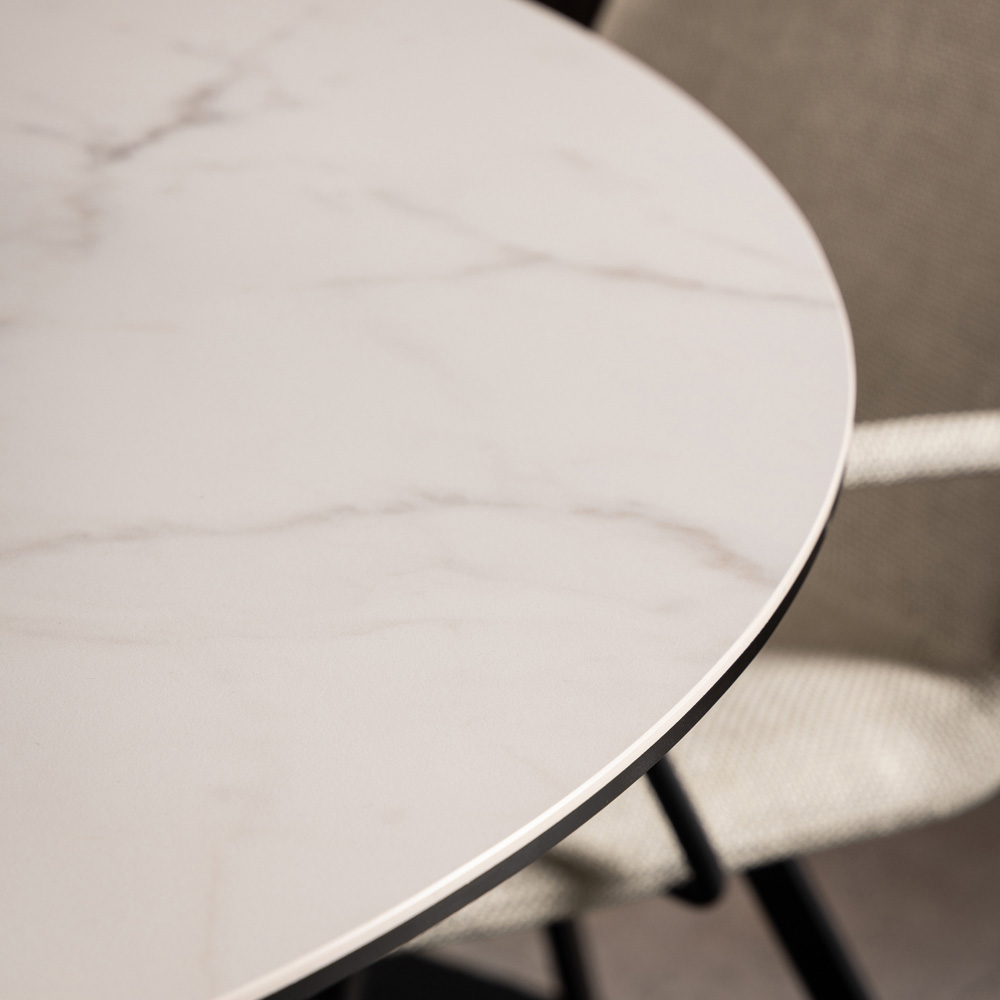 Florence Heaven Ceramic 4 Seater Round Dining Table White Image 4