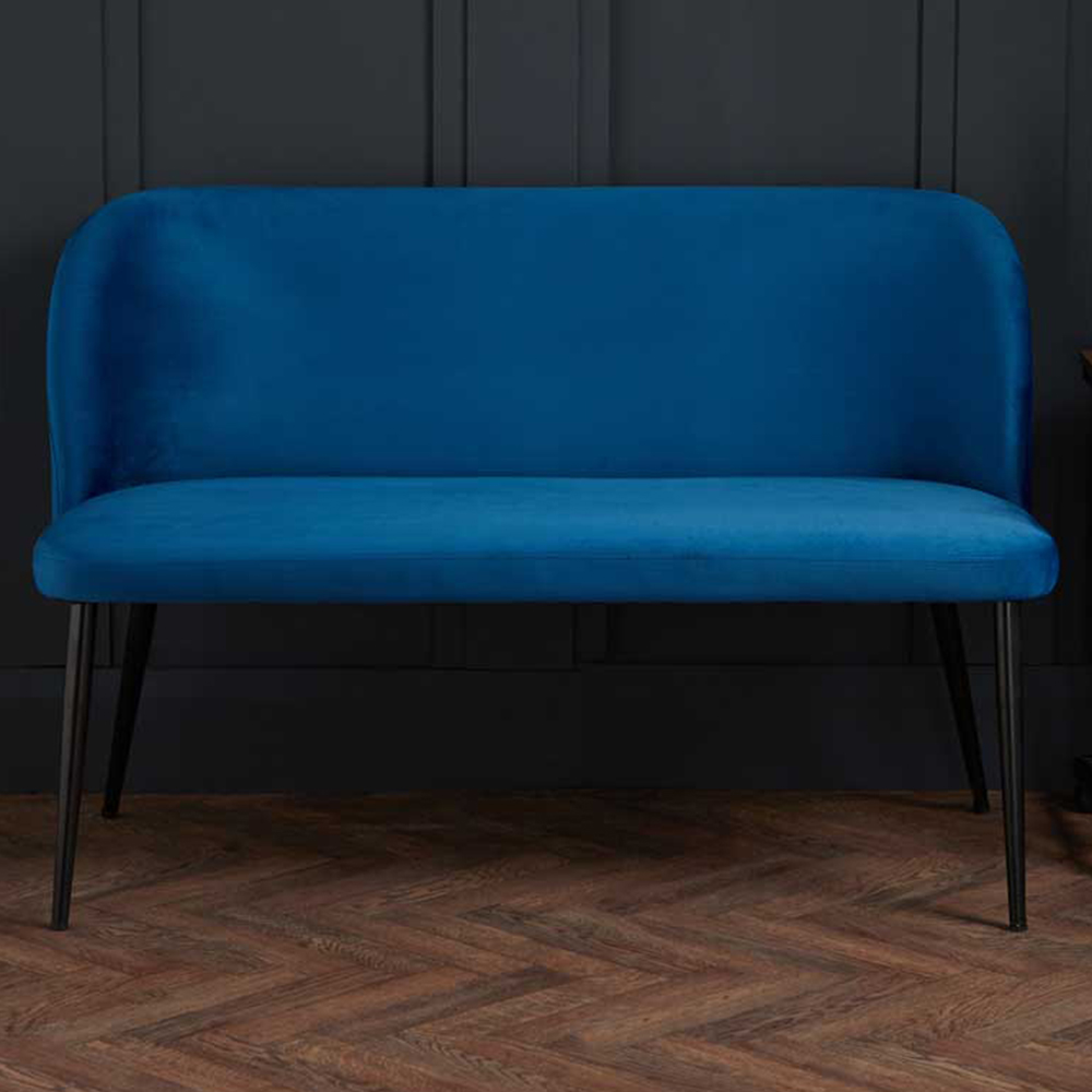 Zara 2 Seater Blue Dining Bench Image 1