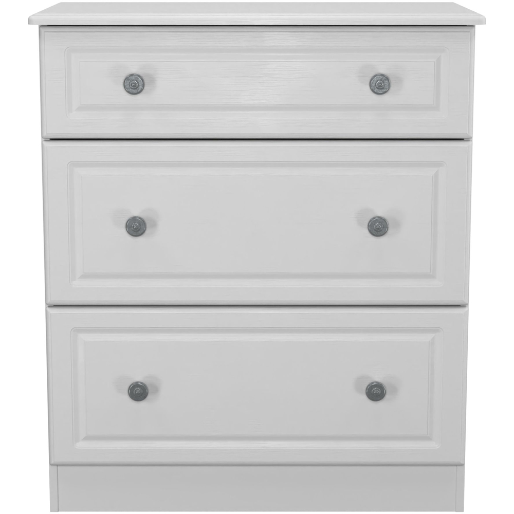 Crowndale Pembroke 3 Drawer Grey Ash Deep Chest of Drawers Ready Assembled Image 2