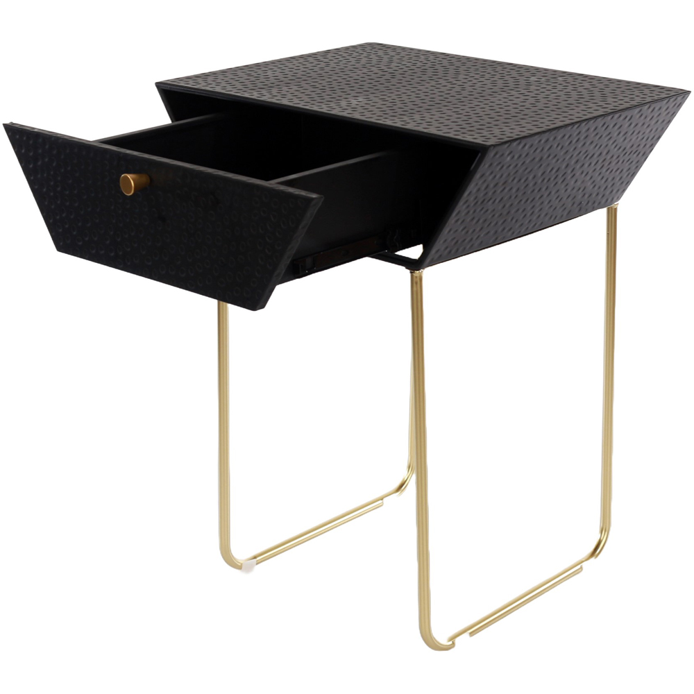 Core Products Apollo Single Drawer Black and Gold Metal Bedside Cabinet Image 4