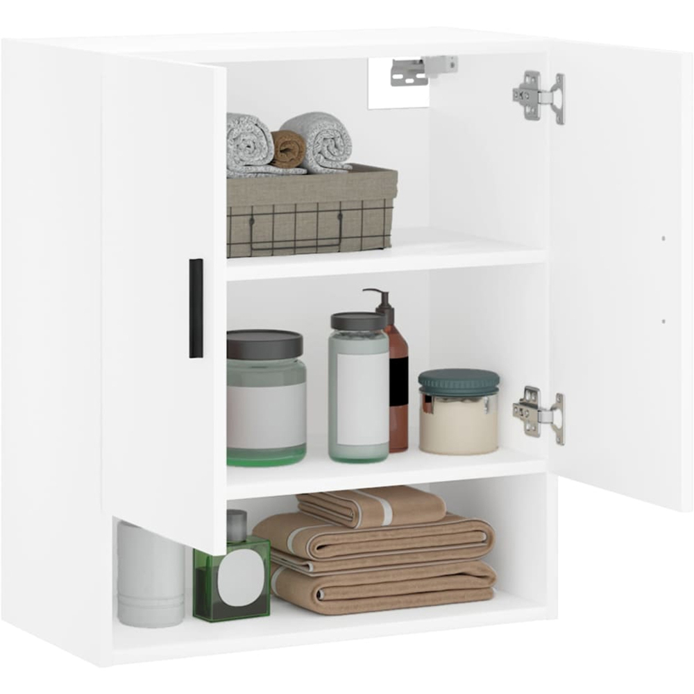 vidaXL 2 Door Single Shelf White Wall Cabinet Image 4