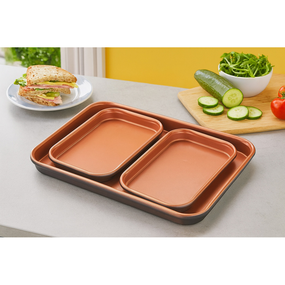 Avilo Ceratitanware Ceramic Non-Stick Oven Tray Set of 3 Image 4