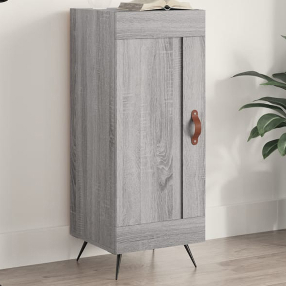 vidaXL Single Door Grey Sonoma Wooden Sideboard Image 1