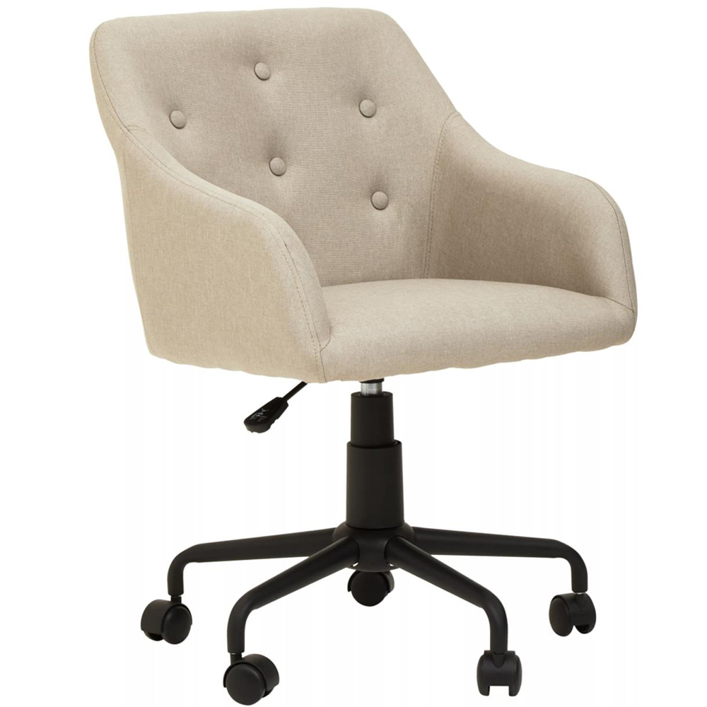 Interiors by Premier Brent Beige and Black Swivel Home Office Chair Image 2