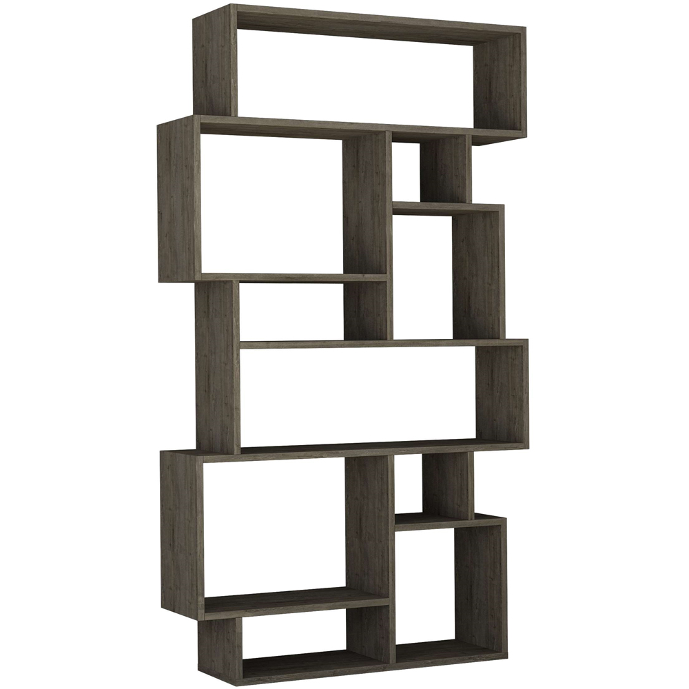 Decortie Karmato Dark Coffee 10 Compartment Tall Bookcase Display Unit Image 2