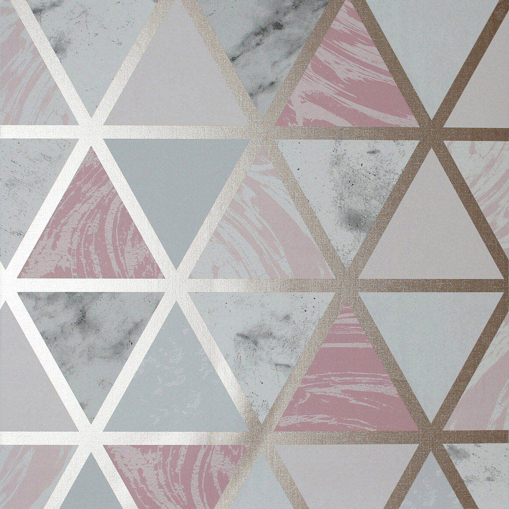 Arthouse Marble Geometric Pink Multicolour Wallpaper Image 1