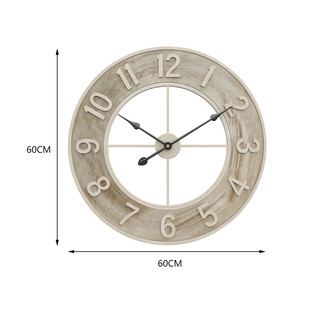 Living and Home Round Metal Wall Clock Image 2