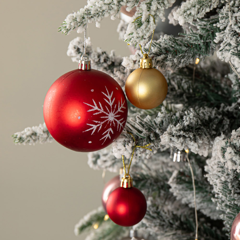 Samuel Alexander Red and Gold Shatterproof Bauble 40 Pack Image 8