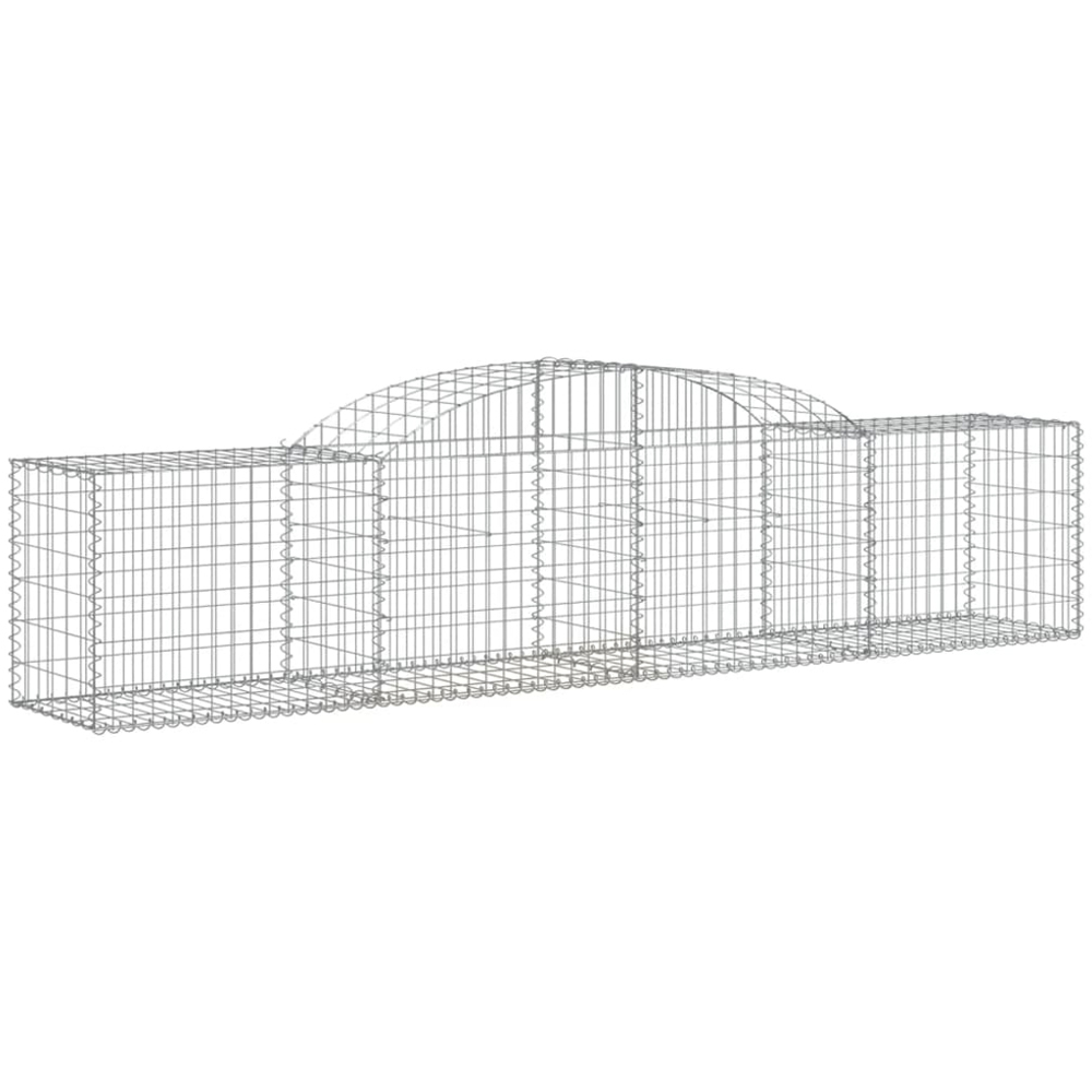 vidaXL Silver Galvanised Iron Gabion Basket 300 x 50 x 60/80cm 3 Pack Image 1