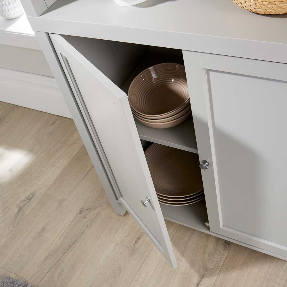 Home Source Avon 3 Tier 2 Door Grey Bookcase Image 5