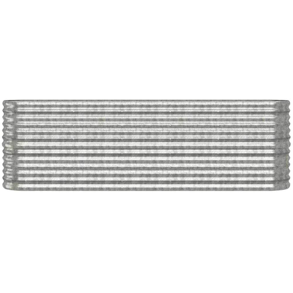 vidaXL Silver Galvanised Steel Oval Raised Garden Bed 68 x 224 x 40cm Image 2