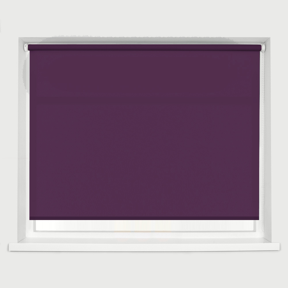Caecus Straight Edge Roller Blind Aubergine 120cm Image 1