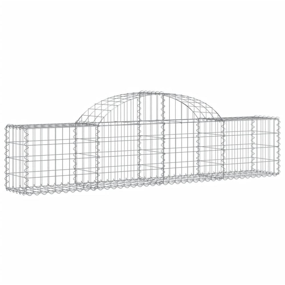 vidaXL Silver Galvanised Iron Arched Gabion Basket 200 x 30 x 40/60cm 20 Pack Image 1