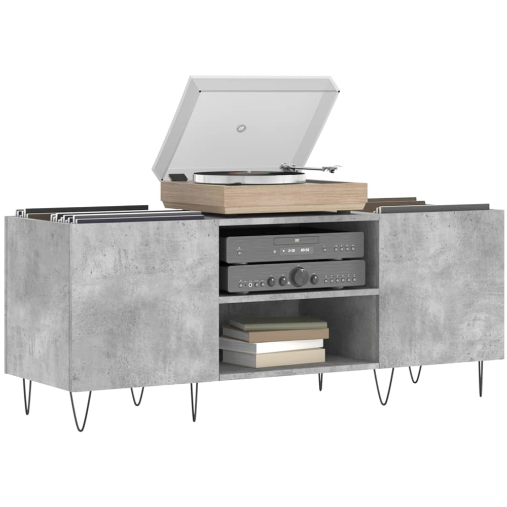 vidaXL 2 Shelf Concrete Grey Record Cabinet Image 3