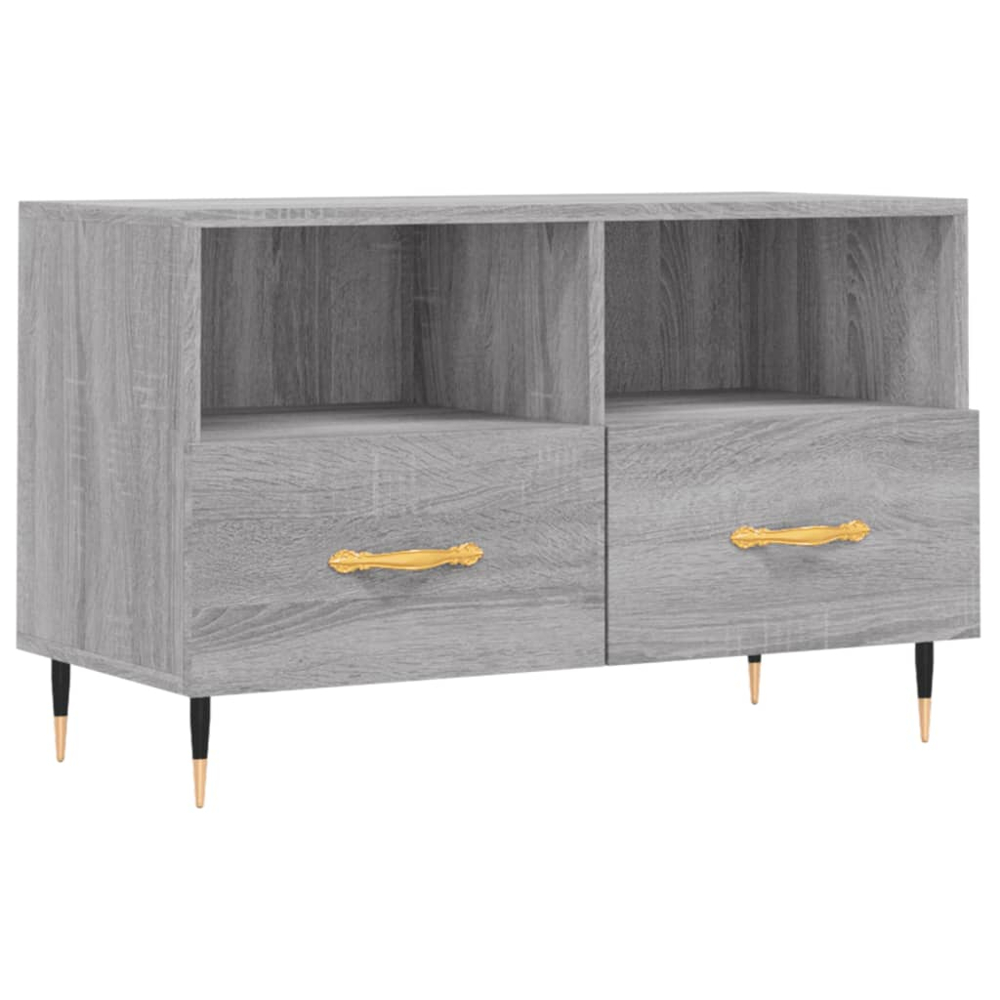 vidaXL 2 Drawer 2 Shelf Grey Sonoma TV Cabinet Image 2