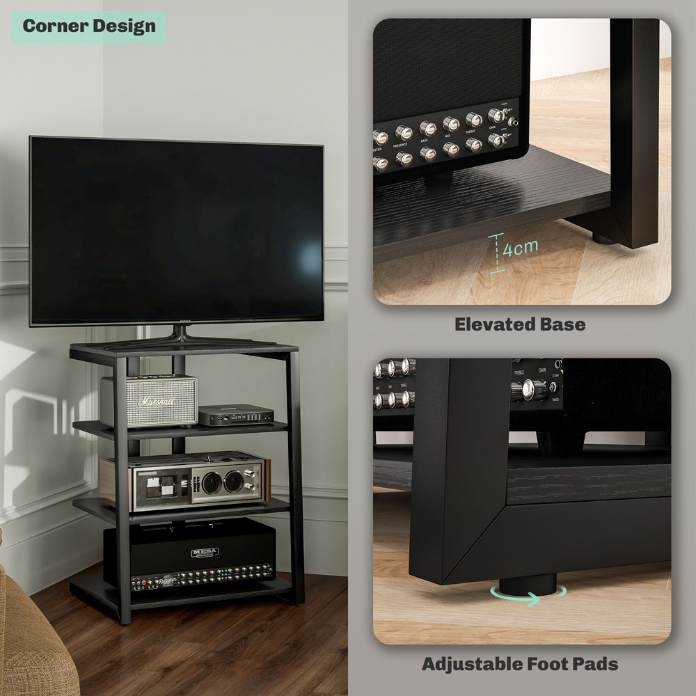 HOMCOM 4-Tier Rack Stand with Power Strip Image 7