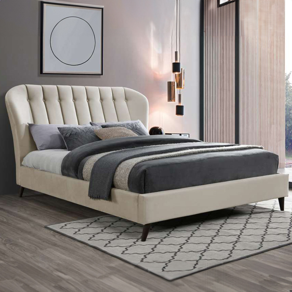 Elm King Size Warm Stone Bed Frame Image 1